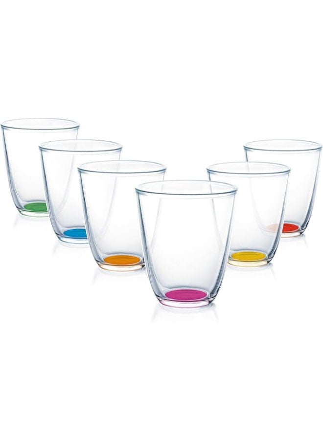 Plain Rainbow Glass Cup Set – 6 Pieces -Clear